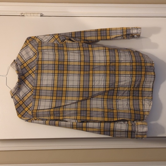 RVCA men's flannel. Yellow and grey. Size Large. - Picture 4 of 4